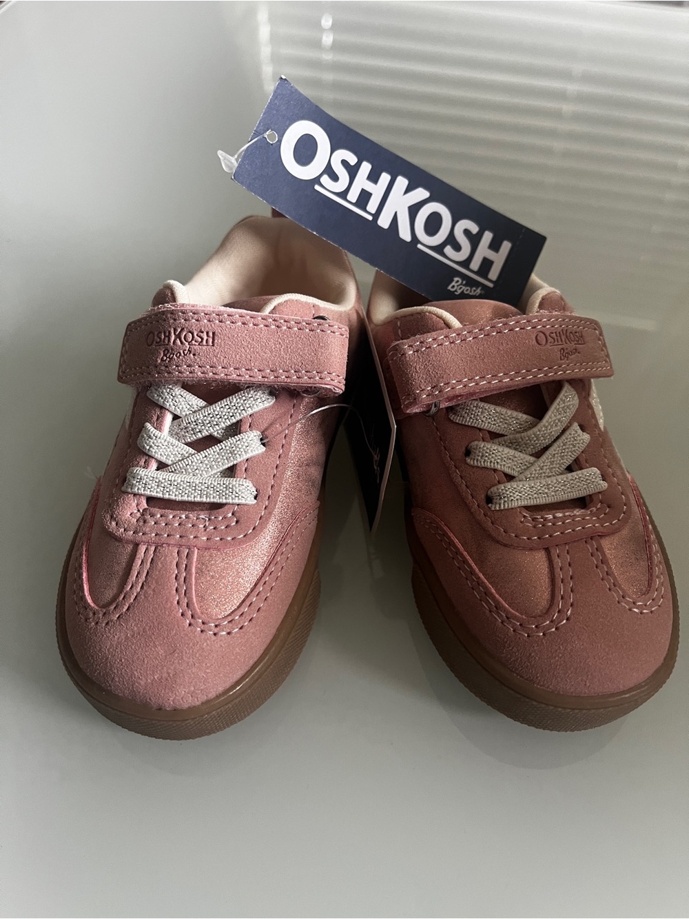 OshKosh B'gosh Rose Pink Kids Sneakers with Hook-and-Loop Strap